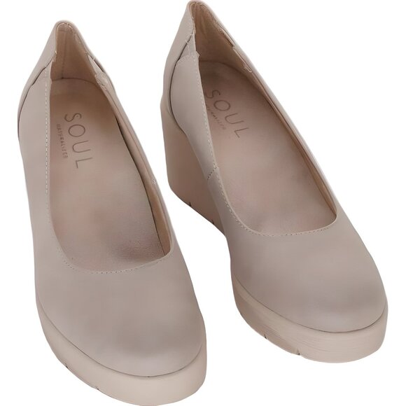 Soul Naturalizer About-Time Wedge Pumps Warm Taupe Women's 8M - Picture 1 of 6